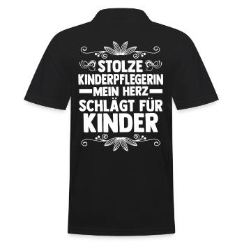 Erzieherin Kindergärtnerin Kinderpflegerin - Männer Poloshirt - Schwarz - Hinten - Kai (181cm)