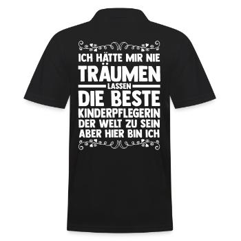 Erzieherin Kindergärtnerin Kinderpflegerin - Männer Poloshirt - Schwarz - Hinten - Kai (181cm)