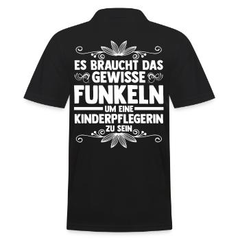 Erzieherin Kindergärtnerin Kinderpflegerin - Männer Poloshirt - Schwarz - Hinten - Kai (181cm)