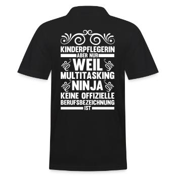 Erzieherin Kindergärtnerin Kinderpflegerin - Männer Poloshirt - Schwarz - Hinten - Kai (181cm)