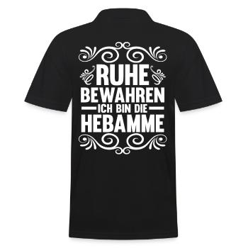 Geburtshelferin Hebamme - Männer Poloshirt - Schwarz - Hinten - Kai (181cm)