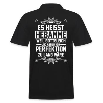 Geburtshelferin Hebamme - Männer Poloshirt - Schwarz - Hinten - Kai (181cm)