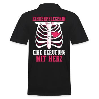 Erzieherin Kindergärtnerin Kinderpflegerin - Männer Poloshirt - Schwarz - Hinten - Kai (181cm)