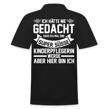 Erzieherin Kindergärtnerin Kinderpflegerin - Männer Poloshirt - Schwarz - Hinten - Kai (181cm)