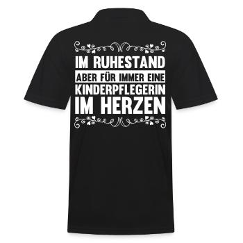 Rente Ruhestand Erzieherin Kindergärtnerin Kinderp - Männer Poloshirt - Schwarz - Hinten - Kai (181cm)
