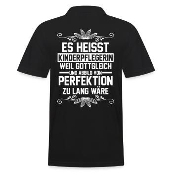 Erzieherin Kindergärtnerin Kinderpflegerin - Männer Poloshirt - Schwarz - Hinten - Kai (181cm)