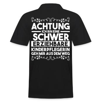 Erzieherin Kindergärtnerin Kinderpflegerin - Männer Poloshirt - Schwarz - Hinten - Kai (181cm)