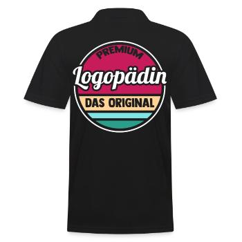 Logopädie Logopädin - Männer Poloshirt - Schwarz - Hinten - Kai (181cm)