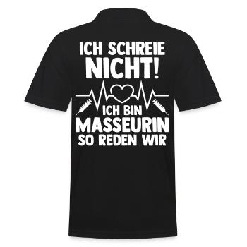 Physiotherapeutin Massage Masseurin - Männer Poloshirt - Schwarz - Hinten - Kai (181cm)