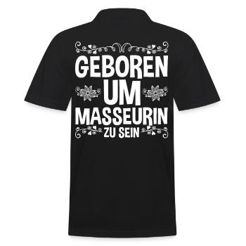 Physiotherapeutin Massage Masseurin - Männer Poloshirt - Schwarz - Hinten - Kai (181cm)