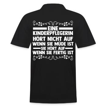 Erzieherin Kindergärtnerin Kinderpflegerin - Männer Poloshirt - Schwarz - Hinten - Kai (181cm)