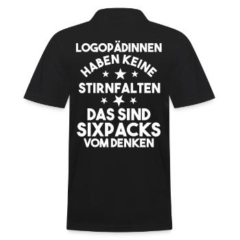Logopädie Logopädin - Männer Poloshirt - Schwarz - Hinten - Kai (181cm)