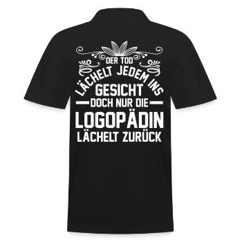 Logopädie Logopädin - Männer Poloshirt - Schwarz - Hinten - Kai (181cm)