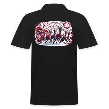 Fröhlicher Santa Claus zu Weihnachten - Männer Poloshirt - Schwarz - Hinten - Kai (181cm)