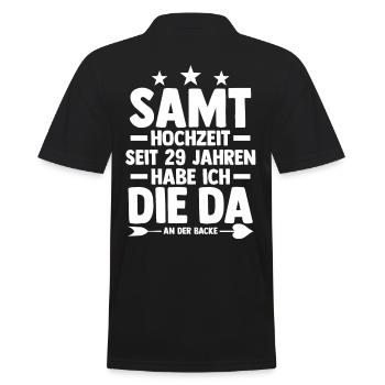 Ehe Samthochzeit 29 Jahre Verheiratet Hochzeitstag - Männer Poloshirt - Schwarz - Hinten - Kai (181cm)