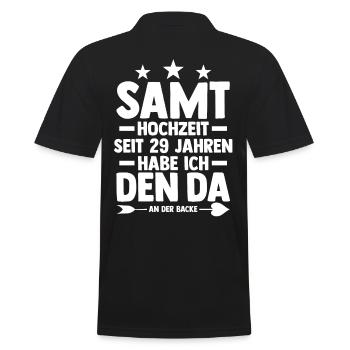 Ehe Samthochzeit 29 Jahre Verheiratet Hochzeitstag - Männer Poloshirt - Schwarz - Hinten - Kai (181cm)