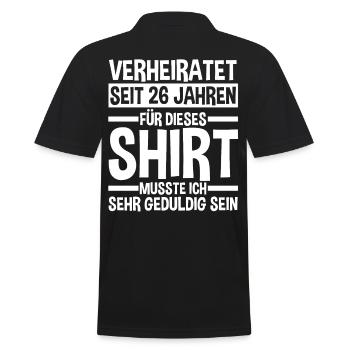 Ehe Jadehochzeit 26 Jahre Verheiratet Hochzeitstag - Männer Poloshirt - Schwarz - Hinten - Kai (181cm)