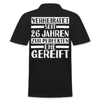 Ehe Jadehochzeit 26 Jahre Verheiratet Hochzeitstag - Männer Poloshirt - Schwarz - Hinten - Kai (181cm)