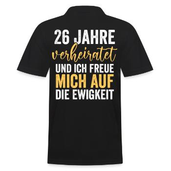 Ehe Jadehochzeit 26 Jahre Verheiratet Hochzeitstag - Männer Poloshirt - Schwarz - Hinten - Kai (181cm)