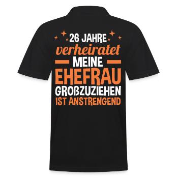 Ehe Jadehochzeit 26 Jahre Verheiratet Hochzeitstag - Männer Poloshirt - Schwarz - Hinten - Kai (181cm)