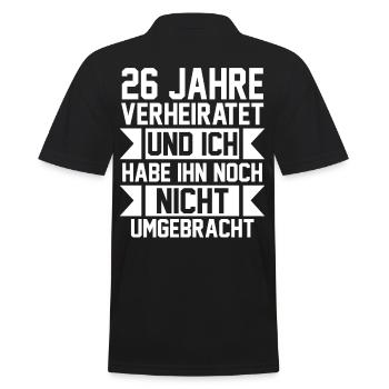 Ehe Jadehochzeit 26 Jahre Verheiratet Hochzeitstag - Männer Poloshirt - Schwarz - Hinten - Kai (181cm)