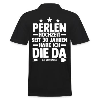Ehe Perlenhochzeit 30 Jahre Verheiratet Hochzeitst - Männer Poloshirt - Schwarz - Hinten - Kai (181cm)