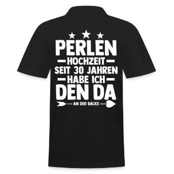Ehe Perlenhochzeit 30 Jahre Verheiratet Hochzeitst - Männer Poloshirt - Schwarz - Hinten - Kai (181cm)
