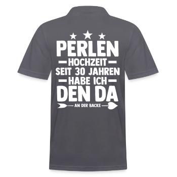Ehe Perlenhochzeit 30 Jahre Verheiratet Hochzeitst - Männer Poloshirt - Anthrazit - Hinten - Nico (186cm)