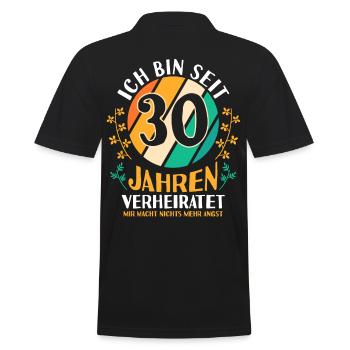 Ehe Perlenhochzeit 30 Jahre Verheiratet Hochzeitst - Männer Poloshirt - Schwarz - Hinten - Kai (181cm)