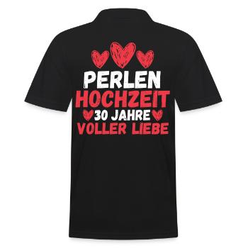 Ehe Perlenhochzeit 30 Jahre Verheiratet Hochzeitst - Männer Poloshirt - Schwarz - Hinten - Kai (181cm)
