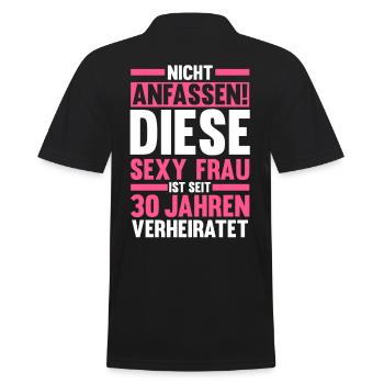 Ehe Perlenhochzeit 30 Jahre Verheiratet Hochzeitst - Männer Poloshirt - Schwarz - Hinten - Kai (181cm)