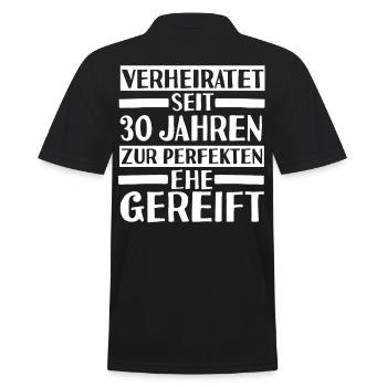 Ehe Perlenhochzeit 30 Jahre Verheiratet Hochzeitst - Männer Poloshirt - Schwarz - Hinten - Kai (181cm)