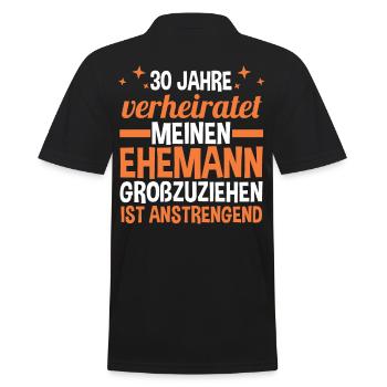 Ehe Perlenhochzeit 30 Jahre Verheiratet Hochzeitst - Männer Poloshirt - Schwarz - Hinten - Kai (181cm)