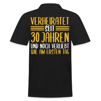 Ehe Perlenhochzeit 30 Jahre Verheiratet Hochzeitst - Männer Poloshirt - Schwarz - Hinten - Kai (181cm)