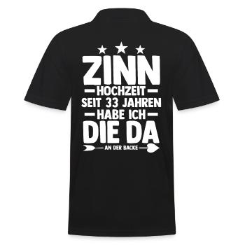 Ehe Zinnhochzeit 33 Jahre Verheiratet Hochzeitstag - Männer Poloshirt - Schwarz - Hinten - Kai (181cm)