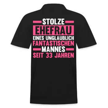 Ehe Zinnhochzeit 33 Jahre Verheiratet Hochzeitstag - Männer Poloshirt - Schwarz - Hinten - Kai (181cm)