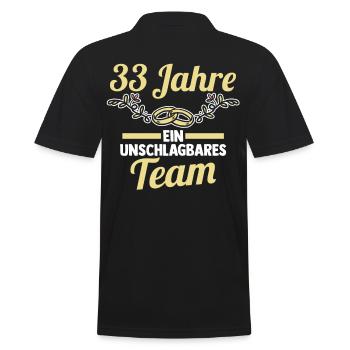 Ehe Zinnhochzeit 33 Jahre Verheiratet Hochzeitstag - Männer Poloshirt - Schwarz - Hinten - Kai (181cm)