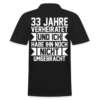 Ehe Zinnhochzeit 33 Jahre Verheiratet Hochzeitstag - Männer Poloshirt - Schwarz - Hinten - Kai (181cm)