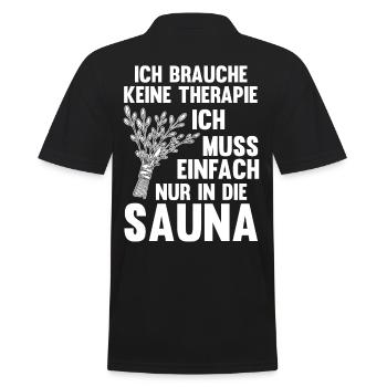 Wellness Saunagänger Saunieren Saunierer Sauna - Männer Poloshirt - Schwarz - Hinten - Kai (181cm)