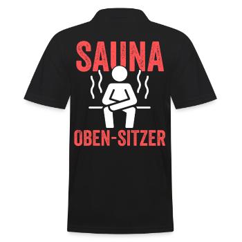 Wellness Saunagänger Saunieren Saunierer Sauna - Männer Poloshirt - Schwarz - Hinten - Kai (181cm)