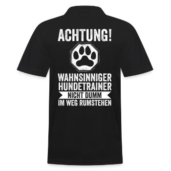 Hundetraining Hund Hundeschule Hundetrainer - Männer Poloshirt - Schwarz - Hinten - Kai (181cm)