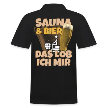 Bier Wellness Saunagänger Saunieren Saunierer Saun - Männer Poloshirt - Schwarz - Hinten - Kai (181cm)