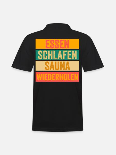 Wellness Saunagänger Saunieren Saunierer Sauna - Männer Poloshirt - Schwarz
