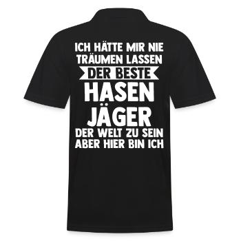 Hasenjäger Hasenjagd Kaninchenjagd Jäger - Männer Poloshirt - Schwarz - Hinten - Kai (181cm)