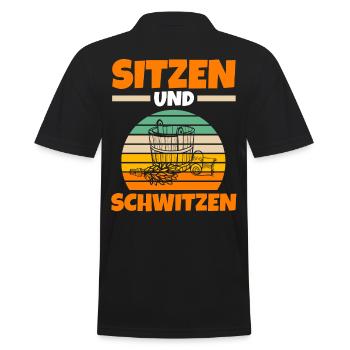Wellness Saunagänger Saunieren Saunierer Sauna - Männer Poloshirt - Schwarz - Hinten - Kai (181cm)