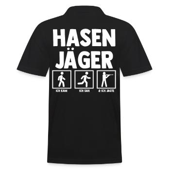 Hasenjäger Hasenjagd Kaninchenjagd Jäger - Männer Poloshirt - Schwarz - Hinten - Kai (181cm)