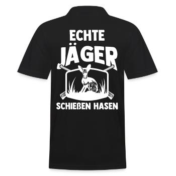 Hasenjäger Hasenjagd Kaninchenjagd Jäger - Männer Poloshirt - Schwarz - Hinten - Kai (181cm)