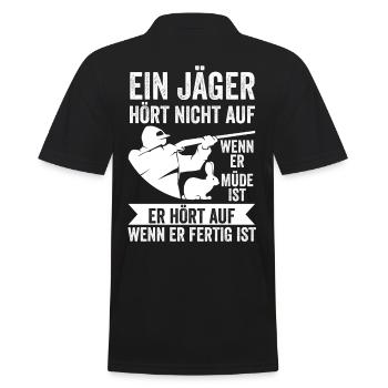 Hasenjäger Hasenjagd Kaninchenjagd Jäger - Männer Poloshirt - Schwarz - Hinten - Kai (181cm)