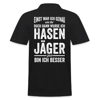 Hasenjäger Hasenjagd Kaninchenjagd Jäger - Männer Poloshirt - Schwarz - Hinten - Kai (181cm)