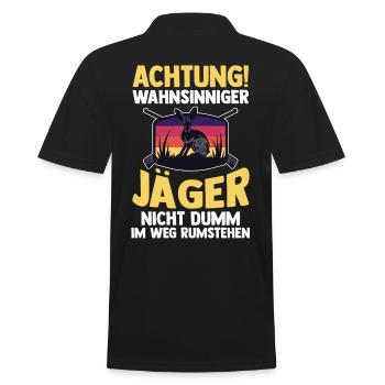 Hasenjäger Hasenjagd Kaninchenjagd Jäger - Männer Poloshirt - Schwarz - Hinten - Kai (181cm)